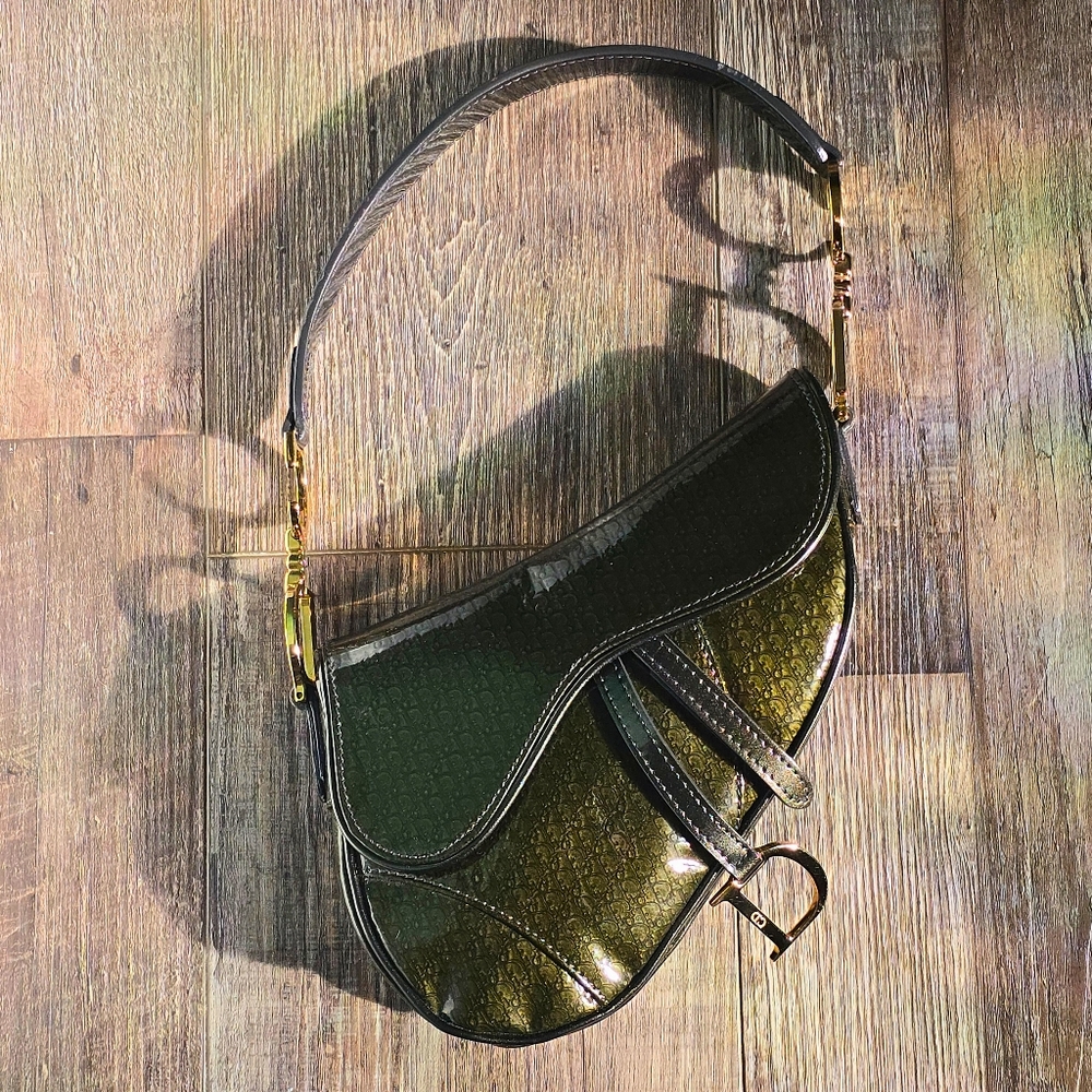Dior Saddle Bag Mini Patent Leather Diorissimo Vintage